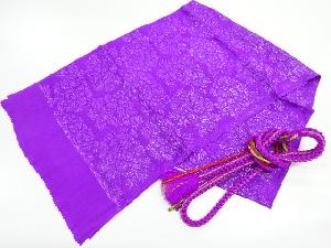 リサイクル　正絹　ふくれ織牡丹模様織出し振袖用帯締め・帯揚げセット